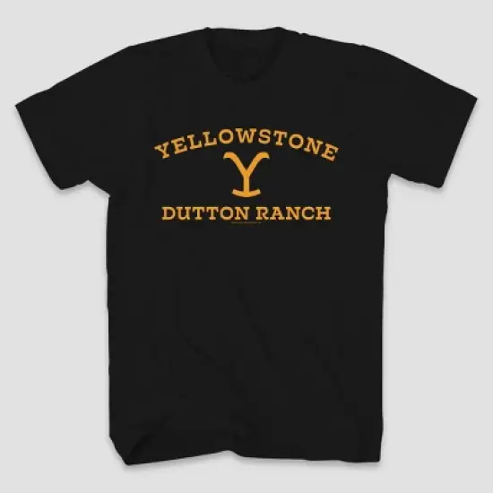 Men's Yellowstone Logo Short Sleeve Graphic T-Shirt - Black image {3}