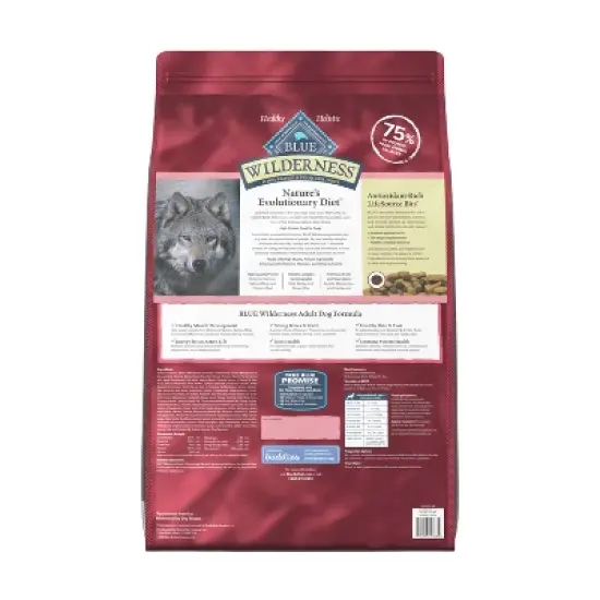 Blue Buffalo Wilderness High Protein Natural Adult Dry Dog Food plus Wholesome Grains, Salmon - 24lbs image {1}
