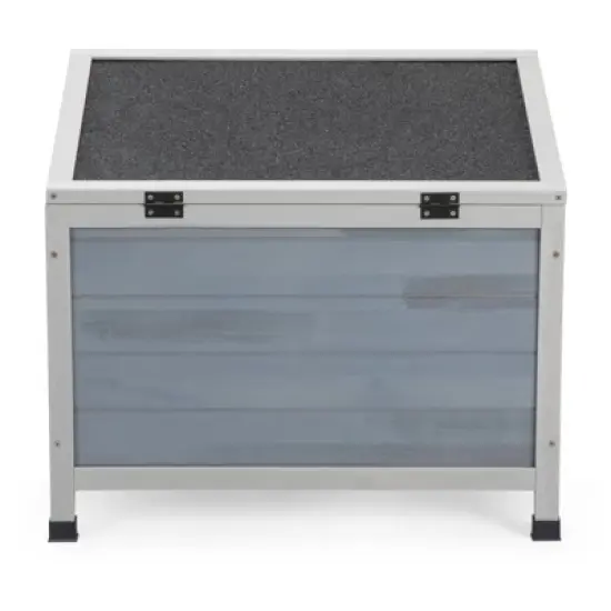 AZL1 Life Concept Pet Crates and Houses Small Wooden Rabbit Hutch with Lockable Door, Weatherproof Roof, Openable Top, Gray, 23.62"*16.3"*19.5" image {3}