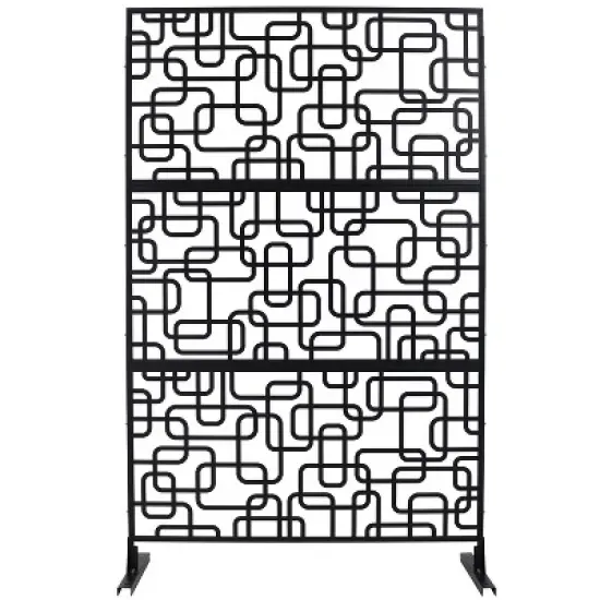 CAVINAS Patio Decorative Screen Metal Fence Privacy Screen with Hollow Rectangular Pattern for Outside and Garden, 76" H&times;48" W image {2}