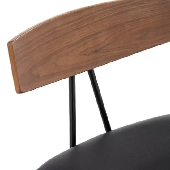 Elm Lane Westwood Wood Swivel Bar Stools Set of 2 Natural 31" High Farmhouse Rustic Black Faux Leather for Kitchen Counter Height Island image {3}