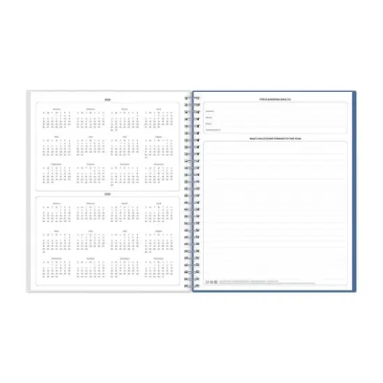 Blue Sky 8"x10" 2025-2026 Weekly/Monthly Spiral Planner Smooth Frosted Clarice Blue Bows image {6}