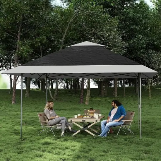 13X13 Pop-Up Gazebo, Outdoor Canopy Tent with Double Roof, Outdoor Gazebo for Backyard & Patio, Instant Screened Shelter with 169 Square Feet of Shade image {6}