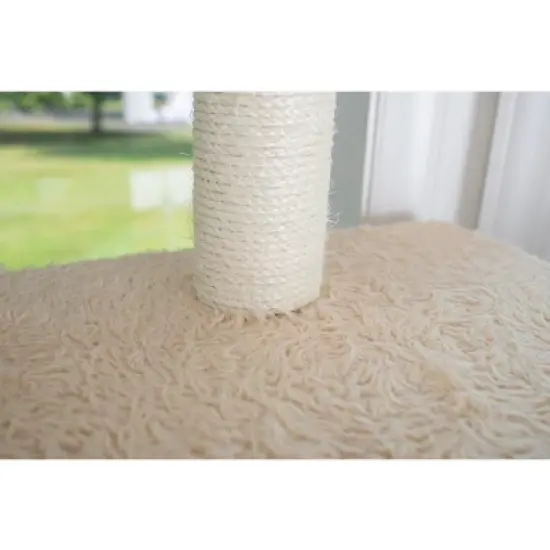 Armarkat 70" Real Wood Cat Furniture,Ultra thick Faux Fur Covered Cat Condo House A7005, Beige image {5}