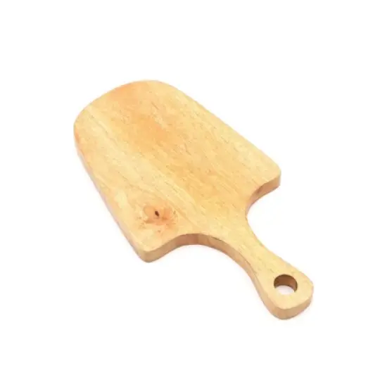 SEVOBAL Serving Platters Handmade Teak Wood Cheese and Bread Board with Asymmetrical Modern Design for Cakes, Appetizers, Brown, 6.5"*12"*0.7" image {5}