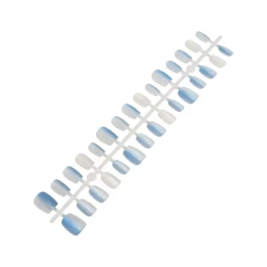 Unique Bargains Women's Full Coverage Fake Nails XS Blue White 1 Pc image {5}