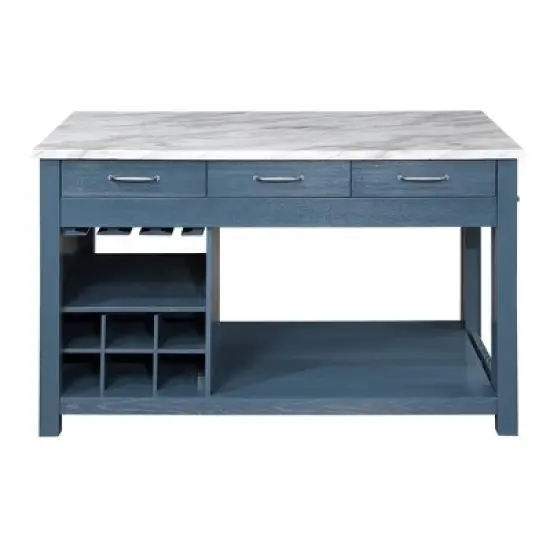 Fredricke Extendable Kitchen Island with Faux Marble - HOMES: Inside + Out image {6}