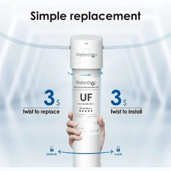 Waterdrop RF15W-UF 0.01 Micron Water Filter,Replacement for Waterdrop Under Sink Water Filtration System, White image {2}