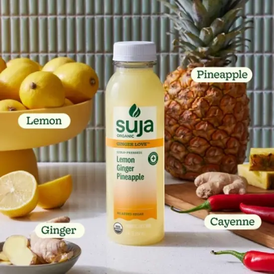 Suja Organic Ginger Love Cold Pressed Juice Drink - 12 fl oz Bottle image {3}