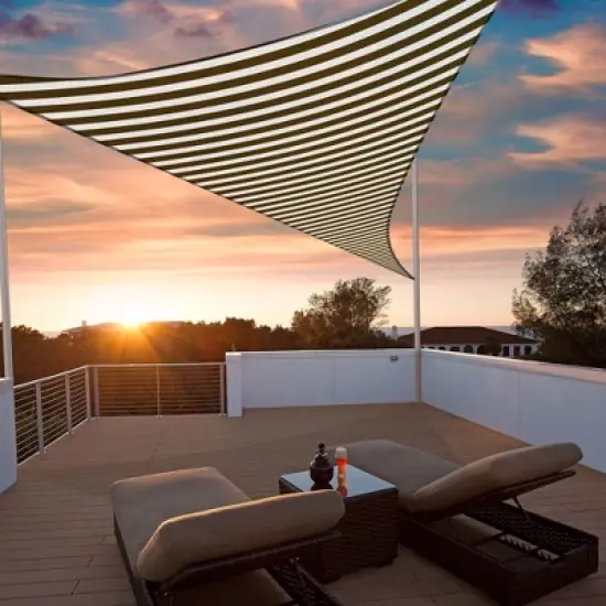 LAGarden 22Ft HDPE Triangle Sun Shade Sail image {1}