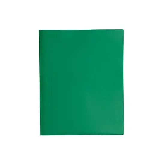 JAM Paper Plastic 2-Pocket Folders with 3 Fasteners Green 6/Pack (382ECGRD) image {4}