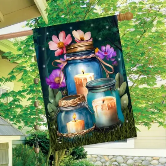 Briarwood Lane Spring House Flag 40x28 For Outdoor Be a Light Jars For Spring House Flag image {3}
