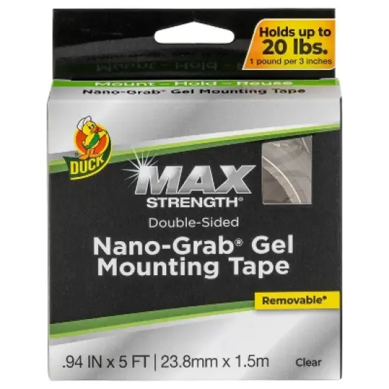 Duck Max Strength Nano-Grab Gel Mounting Tape Clear image {2}
