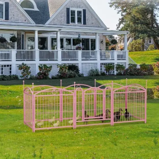 Dog Playpen Indoor, 24 inch 8 Panels Metal Dog Pen Pet Dog Fence Outdoor Exercise Pen with Doors, Indoor Outdoor Foldable Pet Exercise Pen image {15}