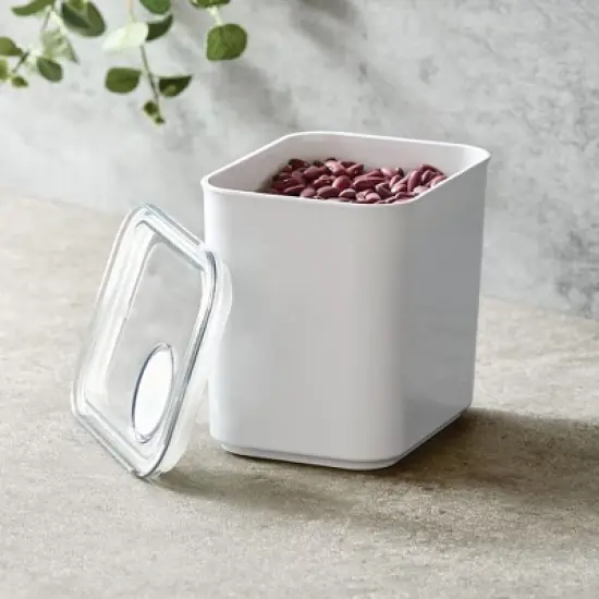 iDesign Medium Canister with Removable Pour Cap - Set of 4 - White image {2}