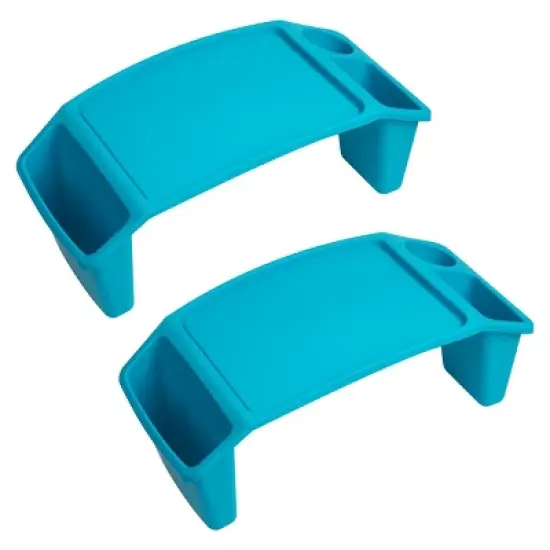 Mind Reader Sprout Collection Portable Desk with Side Pockets Set of 2 Blue image {4}