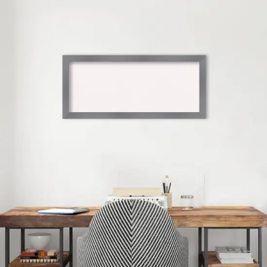 32"x14" Edwin Wood Frame White Cork Board Gray - Amanti Art image {6}