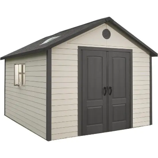 Lifetime 11 ft. x 11 ft. Outdoor Storage Shed, Tan (6433) image {8}