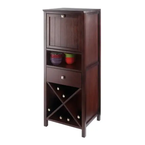 Brooke Cupboard Drop Down Door and Drawer Walnut - Winsome image {6}