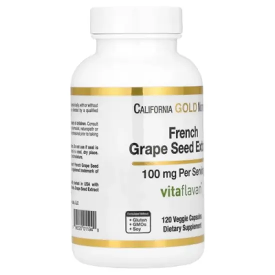 California Gold Nutrition French Grape Seed Extract, Vitaflavan&reg;, 100 mg, 120 Veggie Capsules image {4}