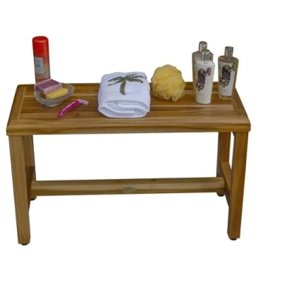 EcoDecors&reg; Eleganto&reg; 30" Teak Wood Shower Bench in EarthyTeak Finish image {7}