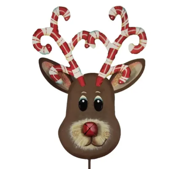 Home & Garden Candy Cane Reindeer Yard Stake  -  One Christmas Yard Decor 42.5 Inches -  Christmas  -  C20113  -  Metal  -  Brown image {2}