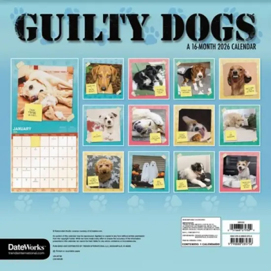 Trends International 2026 Guilty Dog 12"x12" Wall Calendar image {3}