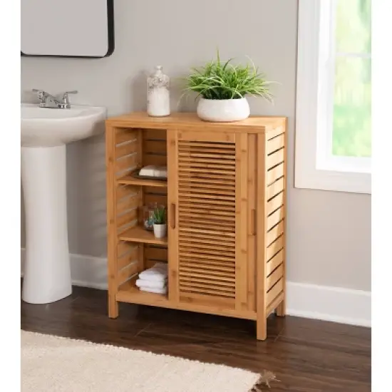 Bracken Two-Door Floor Cabinet Natural - Linon image {1}