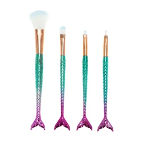 Unique Bargains Portable Mermaid Makeup Brush Set 4 Pcs image {7}