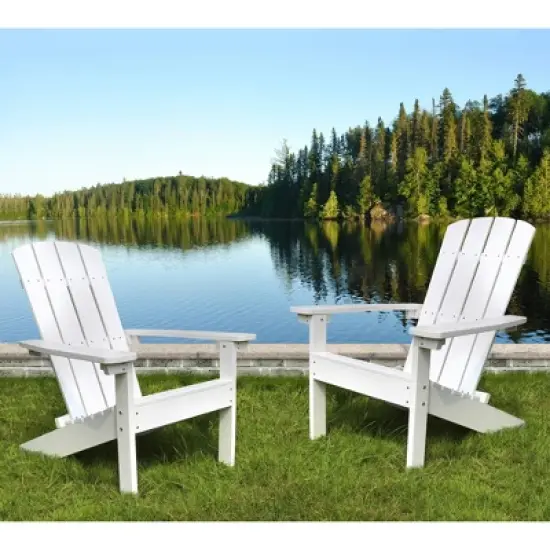 Lakeside Faux Wood Adirondack Outdoor Portable Chair - Merry Products: image {8}