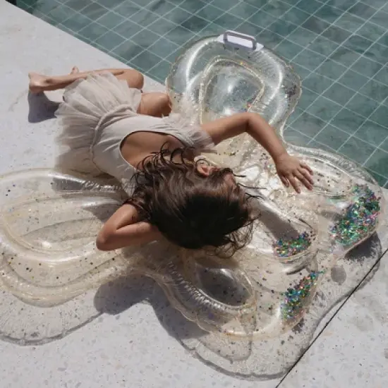 Sunnylife Kids Lie-On Float - Butterfly Glitter, Inflatable Pool Ride-On image {8}