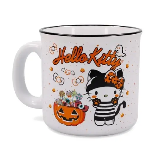 Silver Buffalo Sanrio Hello Kitty Halloween Trick-Or-Treat Ceramic Camper Mug | Holds 20 Ounces image {1}