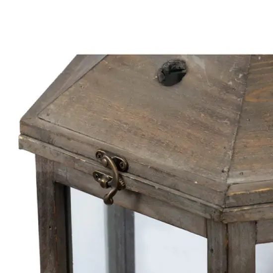 A&B Home 2pc Graca Polygon Temple Outdoor Garden Lanterns - Natural image {3}