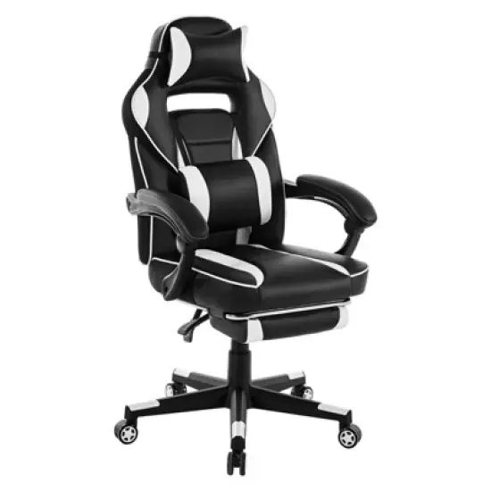 Big and Tall Office Chair, High Back Leather Gaming Chair with Footrest, Ergonomic Computer Chair w/Lumbar Support & Headrest, 360&deg; Swivel Base image {9}