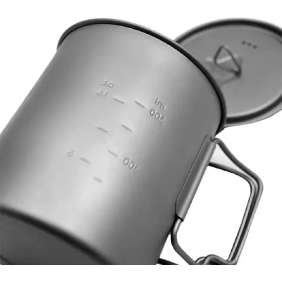 TOAKS Ultralight Titanium Camping Cook Pot with Foldable Handles and Lid image {1}