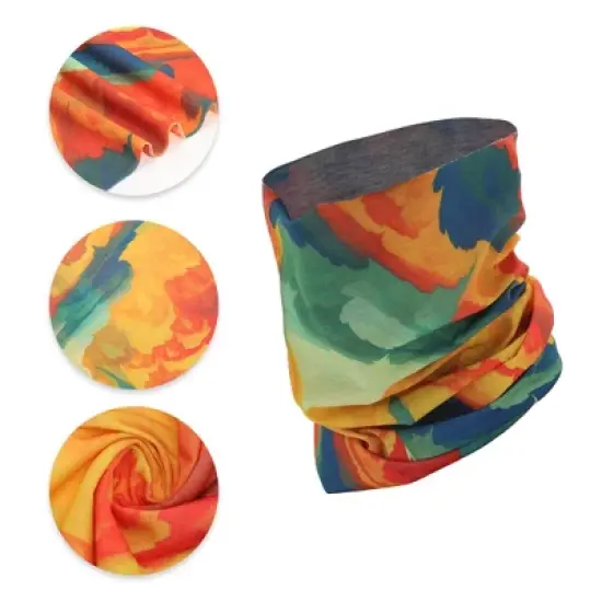Unique Bargains Sunscreen Cloud Pattern Face Scarf Mask Orange 1 Pc image {2}