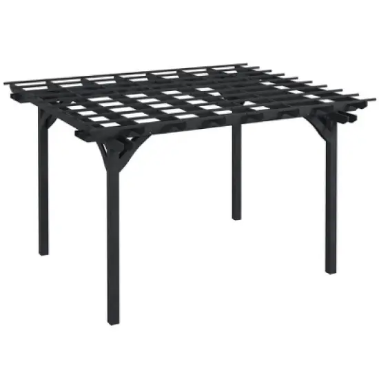 Resenkos Patio Garden Pergola, Pergola Canopy,12' x 10' Wooden Pergola, Outdoor Grape Gazebo for Garden, Patio, Backyard, Deck, Gray image {9}