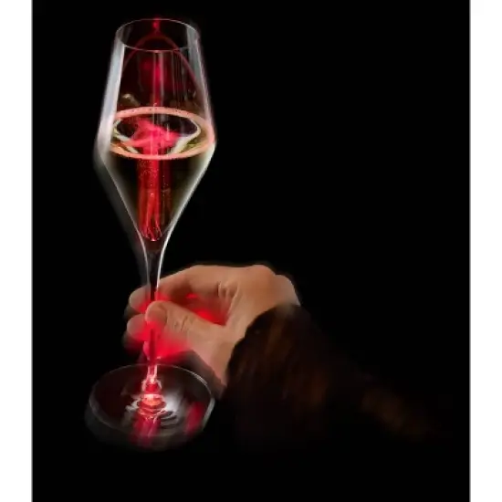 Stolzle Lausitz Set of 2 9.75oz Highlight Flutes Drinkware with LED Light: Wedding & Champagne Flutes, Dishwasher-Safe image {4}