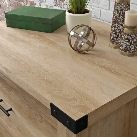 2 Drawer Bridge Acre Rustic Farmhouse Lateral File Cabinet Orchard Oak - Sauder image {3}