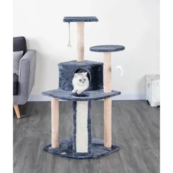 Go Pet Club Kitten Cat Tree Condo with Scratching Board - 47" image {4}