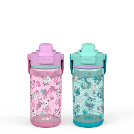 Zak Designs 2pc 16oz Antimicrobial Beacon Bottles with Straw image {8}