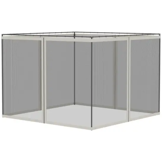 Outsunny Universal Replacement Mesh Sidewall Netting for Patio Gazebos and Canopy Tents with Zippers, (Sidewall Only) image {4}