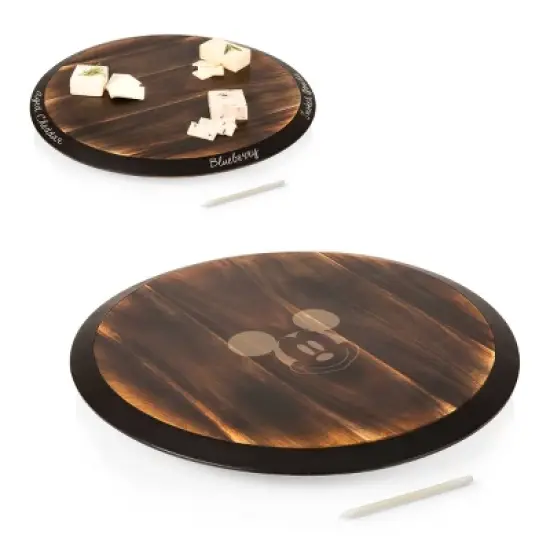 Picnic Time Mickey Mouse Fire Acacia Wood Lazy Susan Serving Tray image {4}