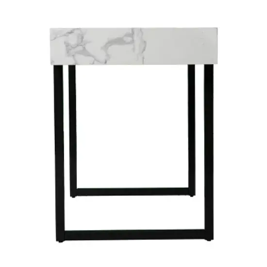 Wennan Modern Faux Marble Desk Black/White - Aiden Lane image {5}