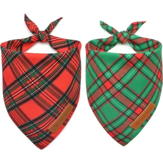 Halloween Dog Bandanas 2 Pack, Pumpkin and Spider Web Bibs, Triangle Reversible Fall Pet Scarf, Premium Durable Fabric, Adjustable Fit image {11}