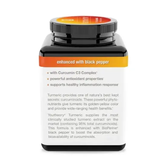 Youtheory Turmeric Extra Strength Formula, Support Healthy Response, 180 Capsules image {4}