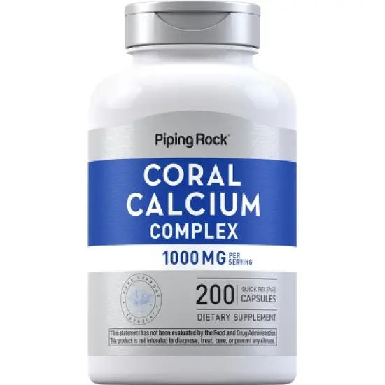 Piping Rock Coral Calcium 1000mg | 200 Capsules image {7}