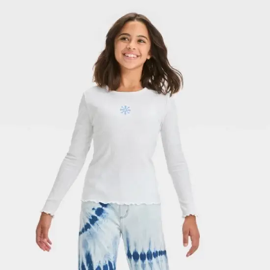 Girls' Long Sleeve Ribbed Baby T-Shirt - art class&trade; image {3}