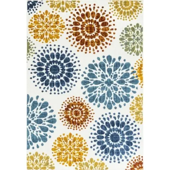 nuLOOM Iva Contemporary Flowers Indoor/Outdoor Patio Area Rug image {9}