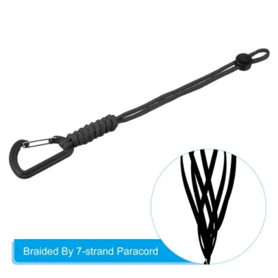 Unique Bargains Adjustable Camping Hiking Paracord Carabiner Braided Lanyards 2 Pcs 10" image {2}